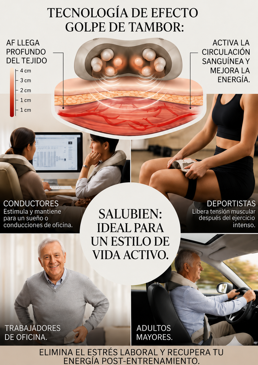 MASAJEADOR DE ESPALDA,CUELO,HOMBROS,PIERNAS
