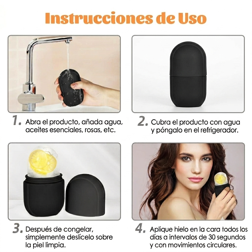 Rodillo Masaje Crioterapia Hielo Facial